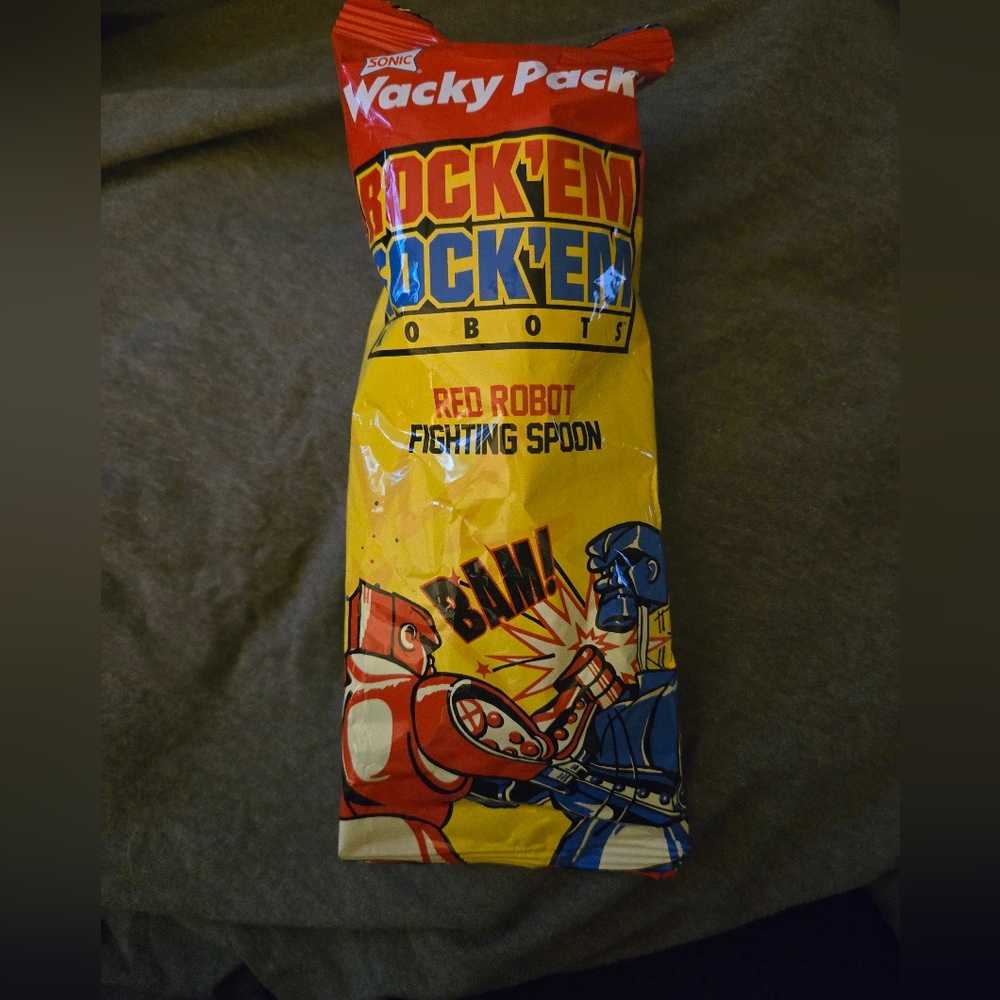 Sonic wacky pack rock em sock em robots.